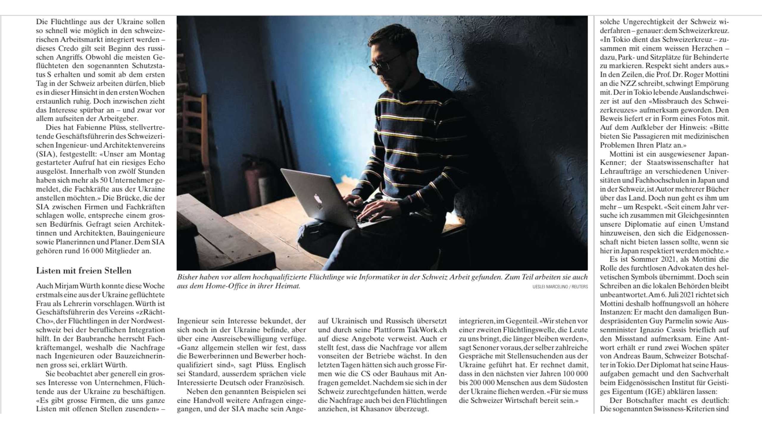 Ukrainische Flüchtlinge sind bei Unternehmen heiss begehrt