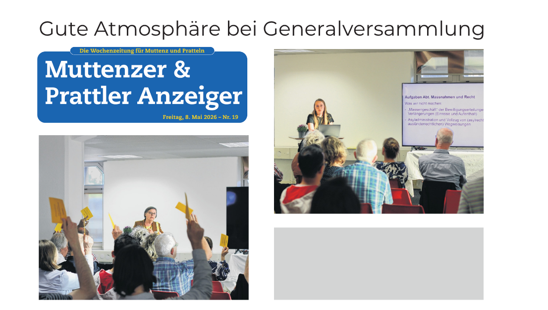 Muttenzer & Prattler Anzeiger: Gute Atmosphäre bei Generalversammlung von zRächtCho NWCH